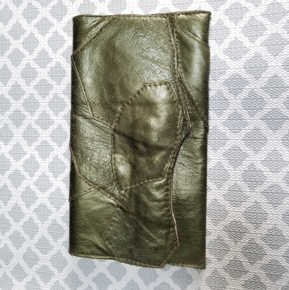 Custom Leather Olive Clutch